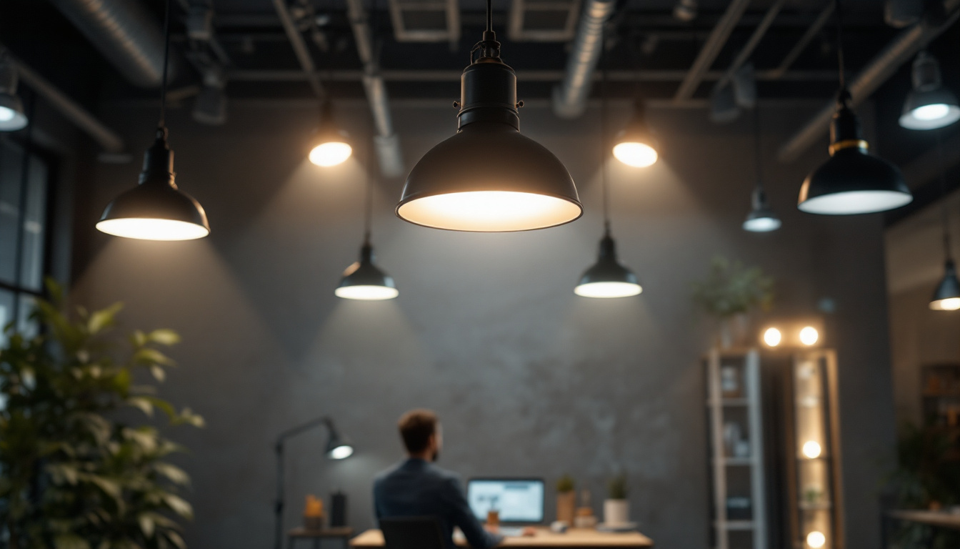 A photograph of a well-lit scene featuring various types of ballast lighting fixtures in use