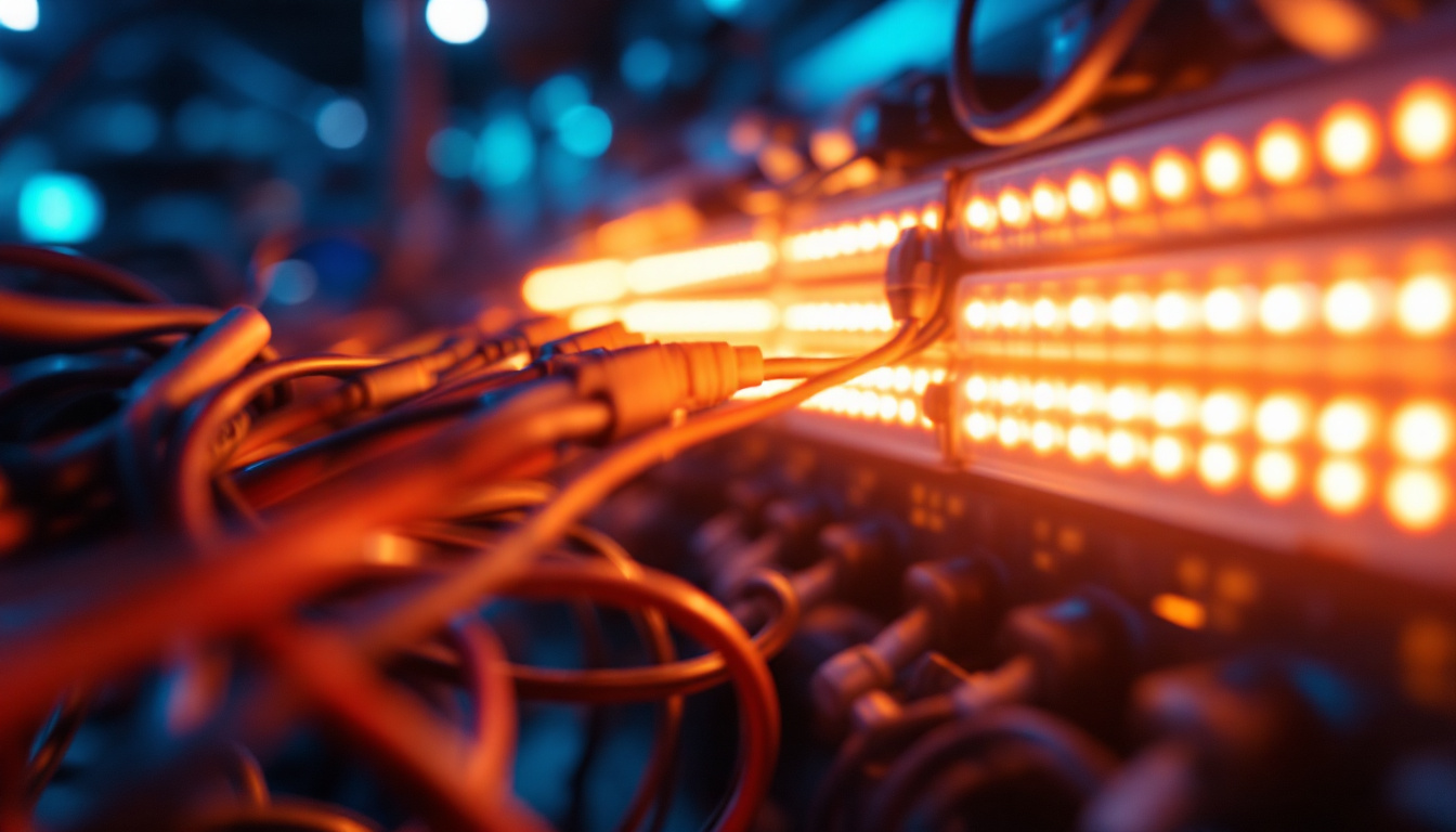 A photograph of a close-up shot of a well-organized led type b wiring setup