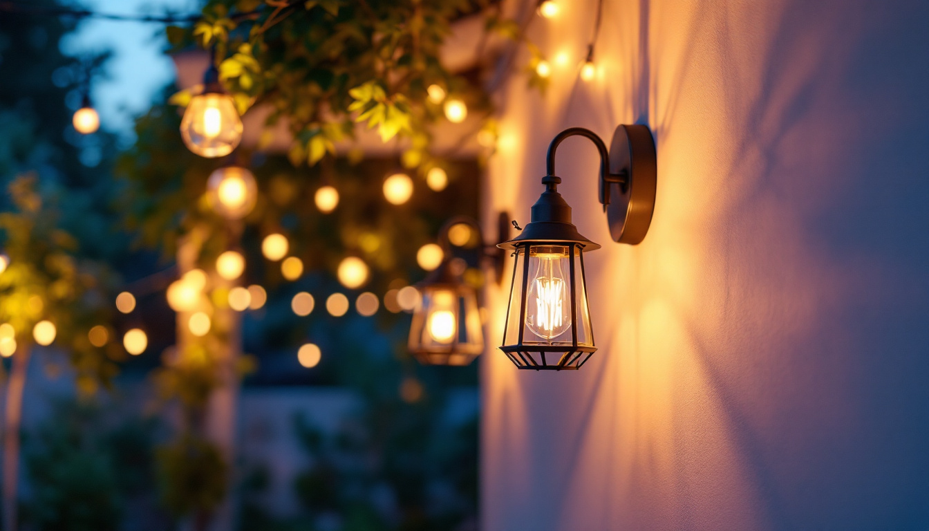 A photograph of a beautifully illuminated outdoor space at dusk