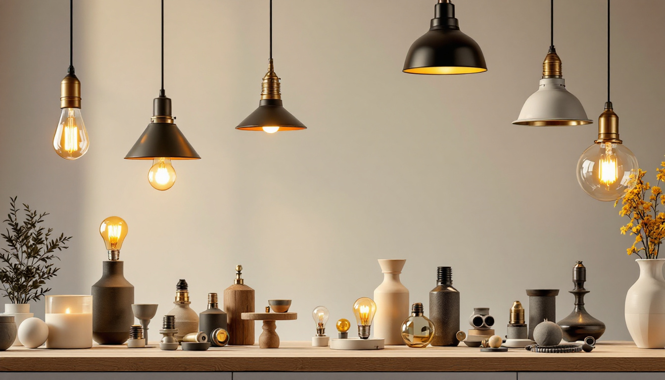 A photograph of a beautifully arranged collection of hanging lamp components