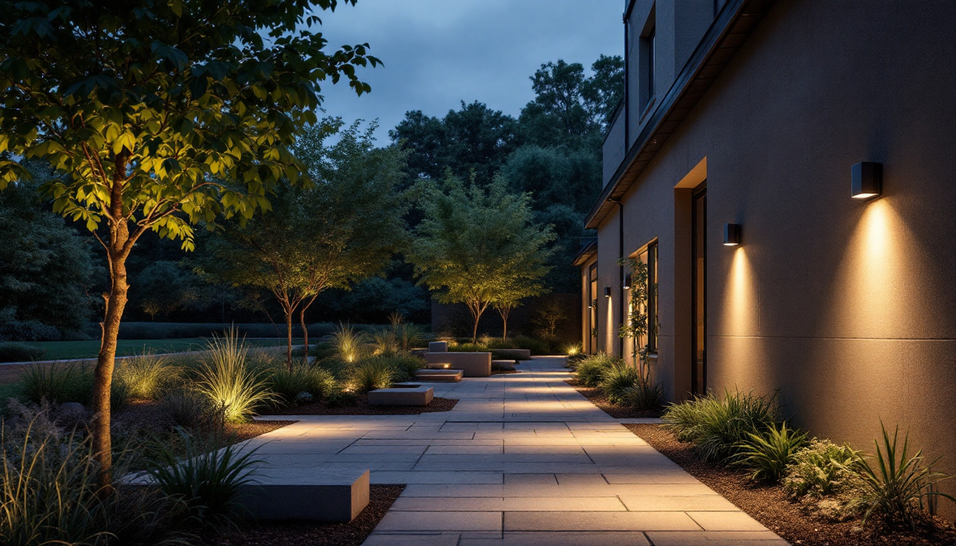 A photograph of a well-lit outdoor space showcasing the effective use of wall pack lighting