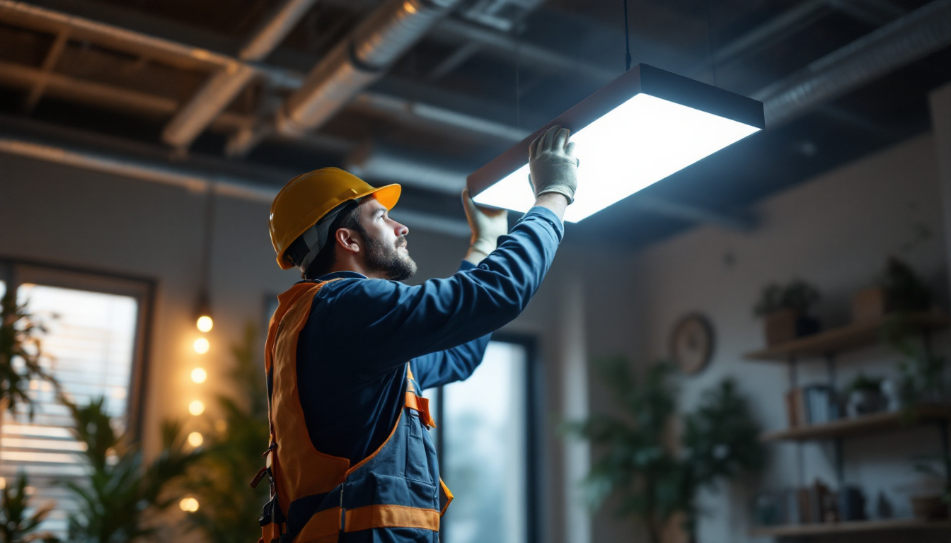 A photograph of a skilled technician installing a sleek