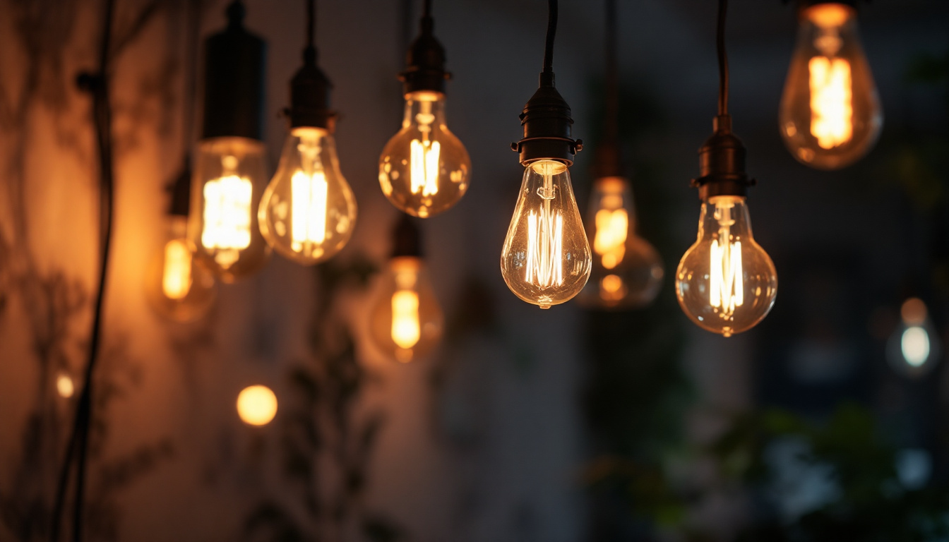 A photograph of a beautifully lit interior space showcasing various can lights with different types of light bulbs