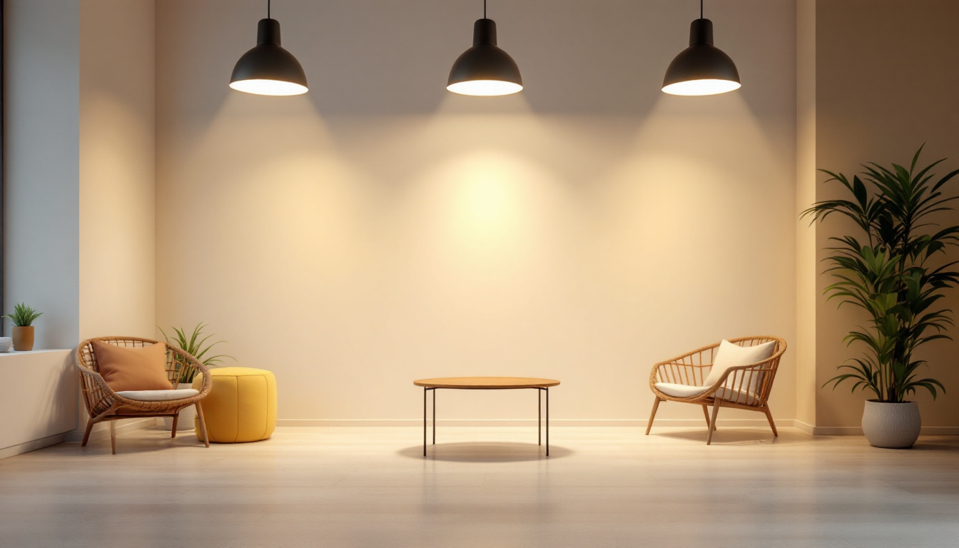 A photograph of a well-lit interior space featuring retrofit can lights