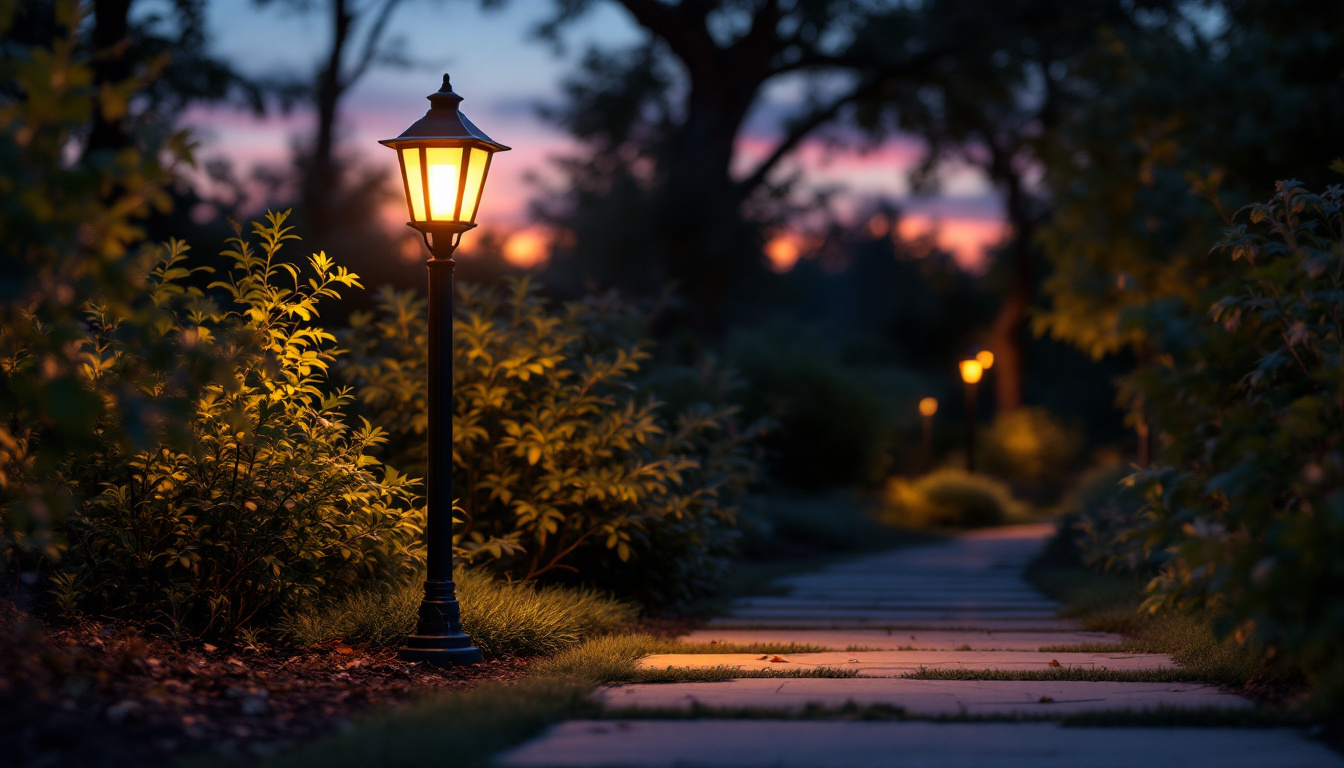 A photograph of a beautifully lit outdoor scene at dusk