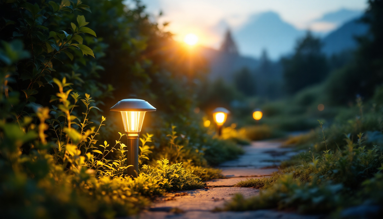 A photograph of a serene outdoor scene during the golden hour