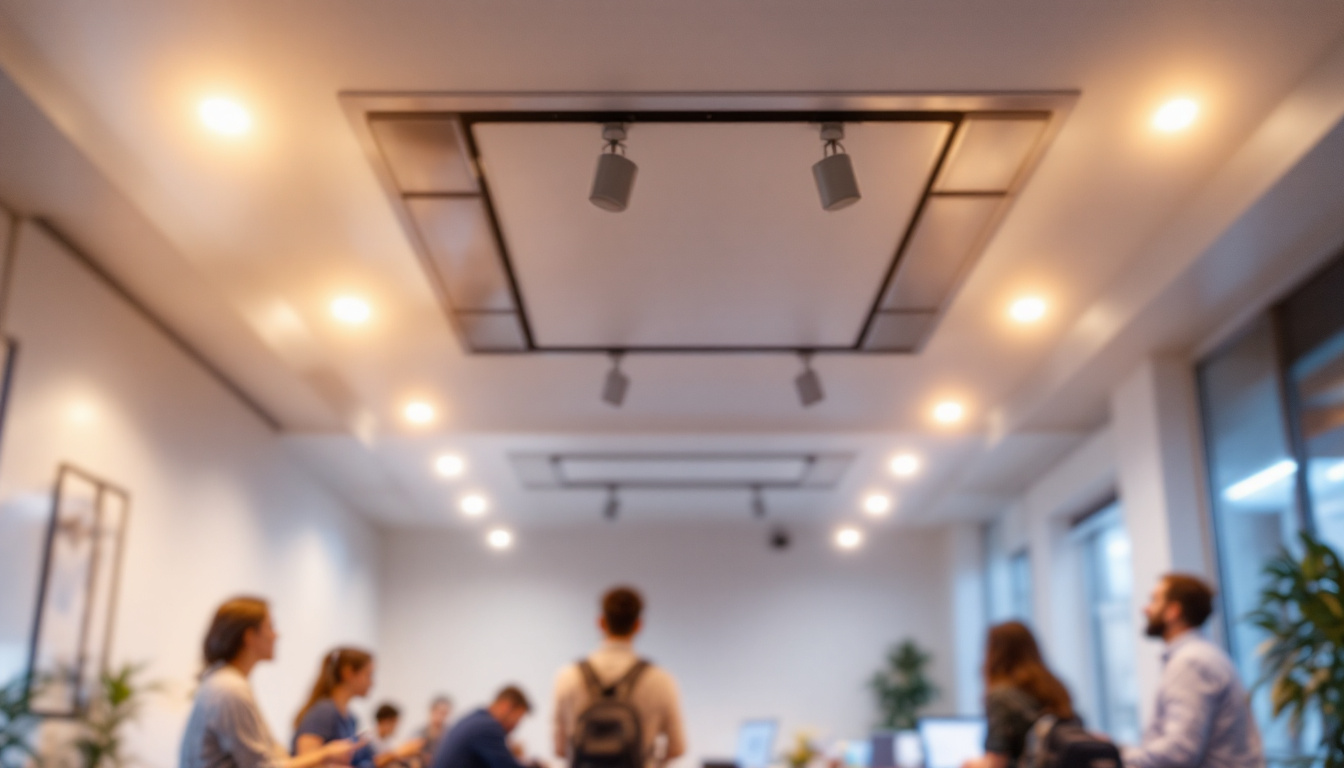 A photograph of a well-lit room featuring sleek led ceiling can lights