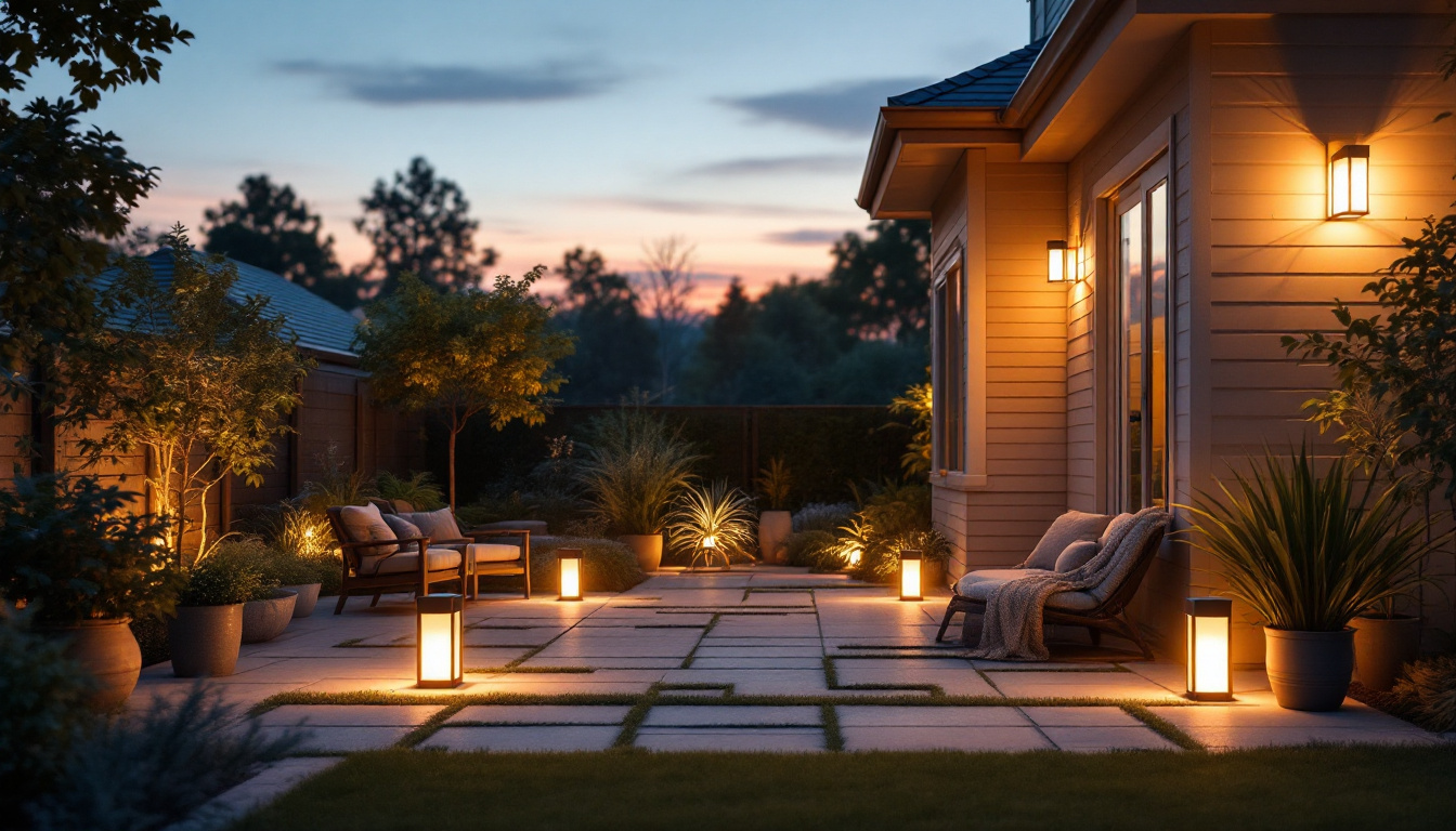 A photograph of a beautifully illuminated outdoor space at dusk