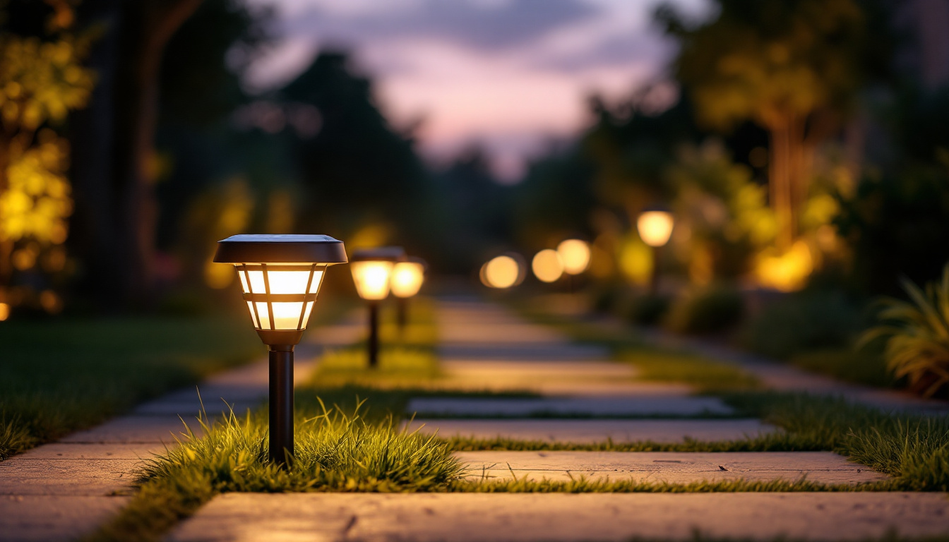 A photograph of a serene outdoor setting at dusk