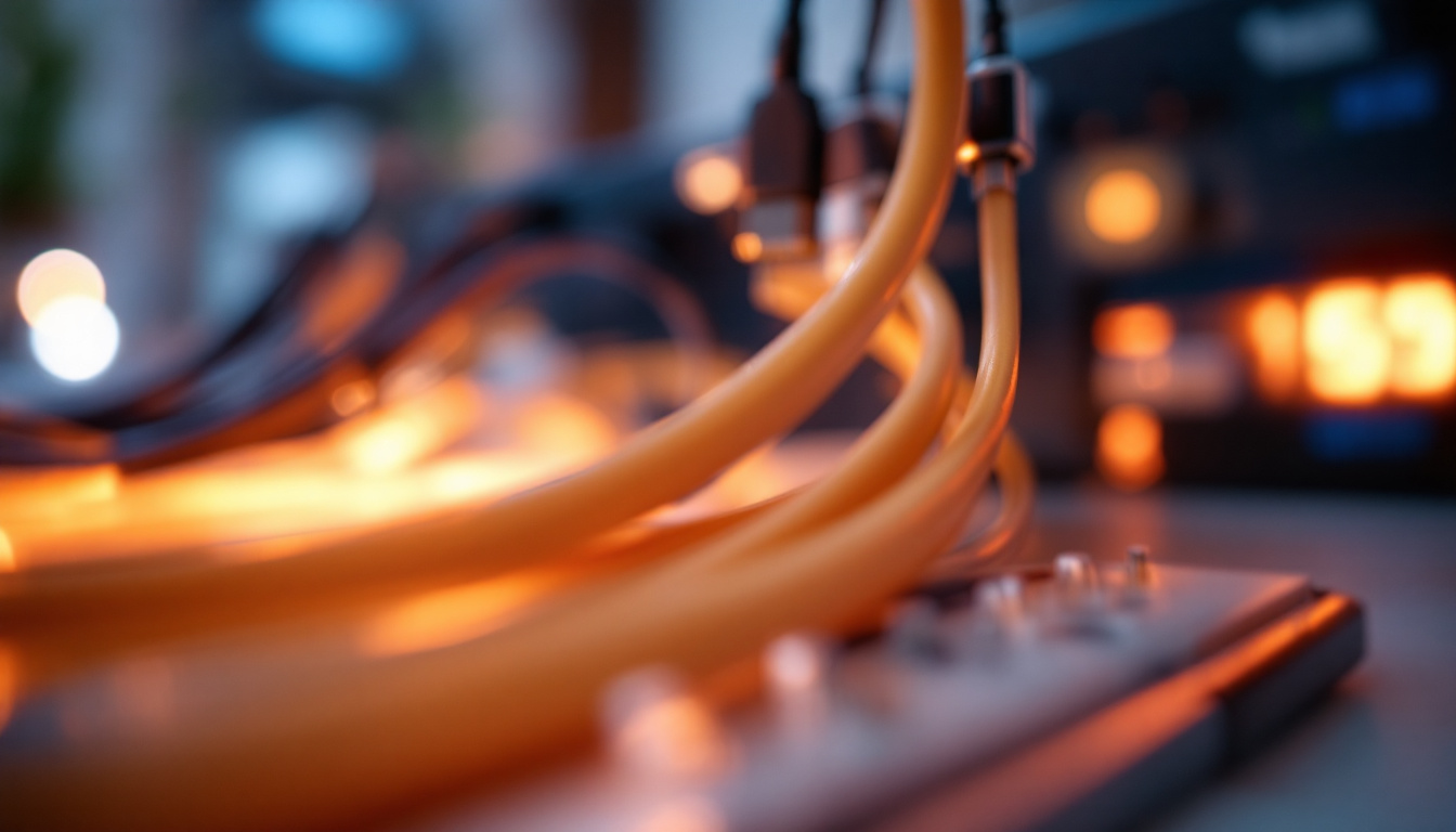 A photograph of a close-up of high-quality wires and connectors neatly arranged