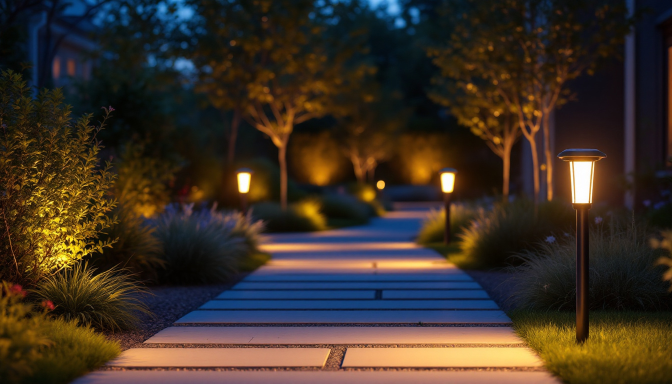 A photograph of a beautifully illuminated outdoor space at dusk