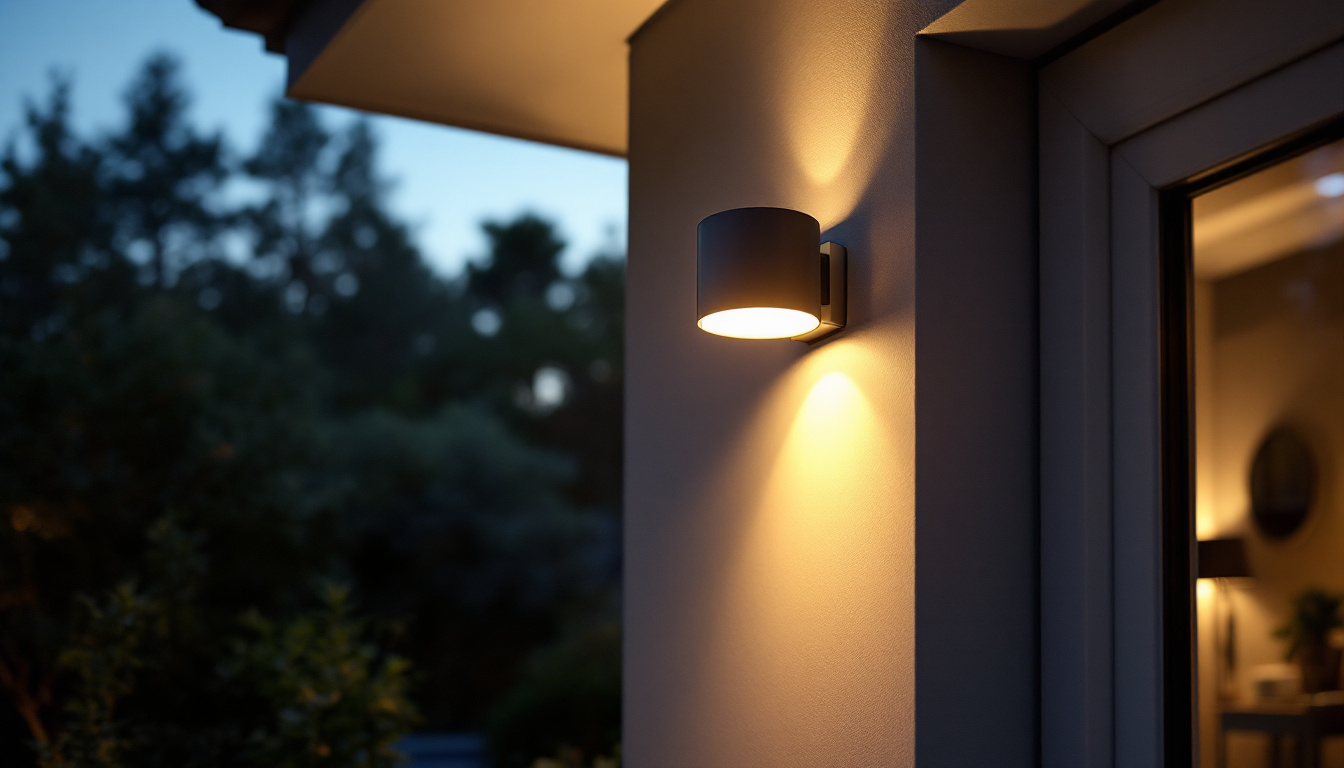 A photograph of capture a photograph of a well-lit exterior space featuring a stylish flush mount light installed on a porch or entryway