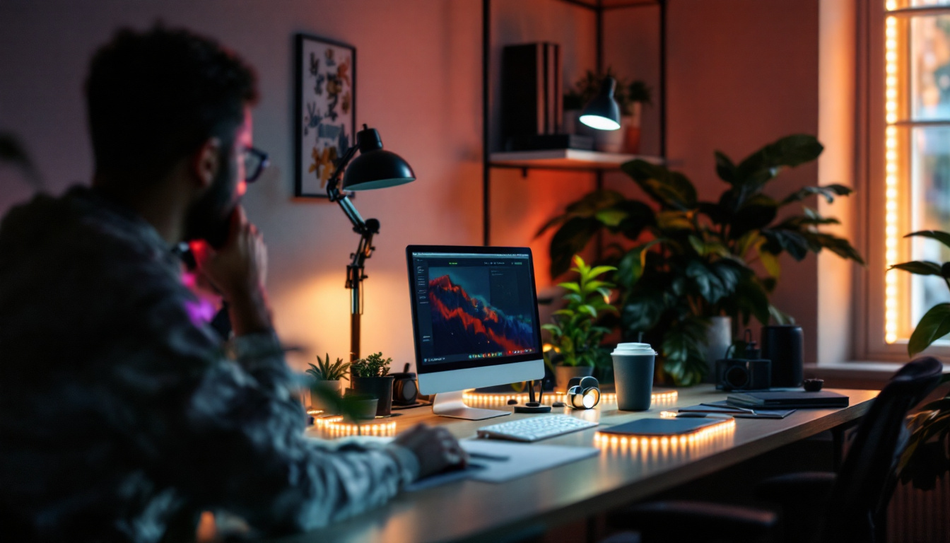 A photograph of a well-lit workspace showcasing various tape-light solutions in use