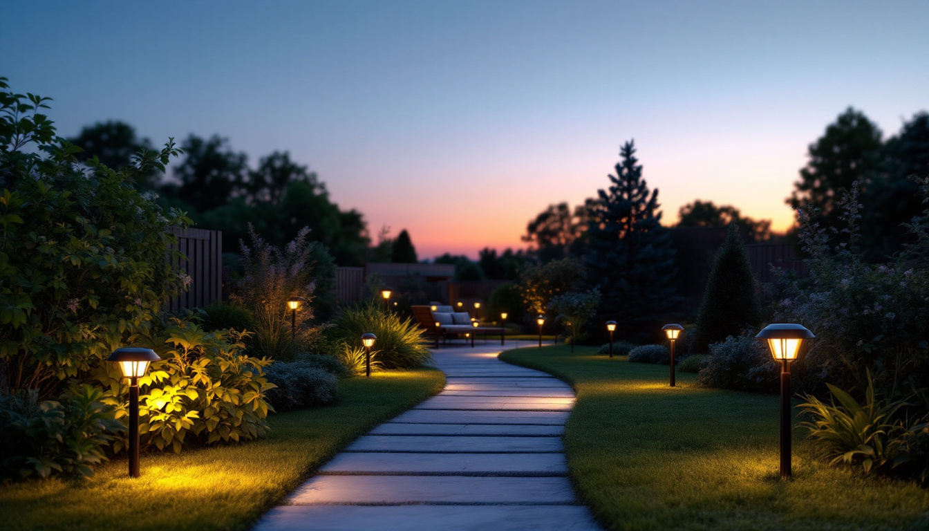 A photograph of a beautifully illuminated outdoor space at dusk