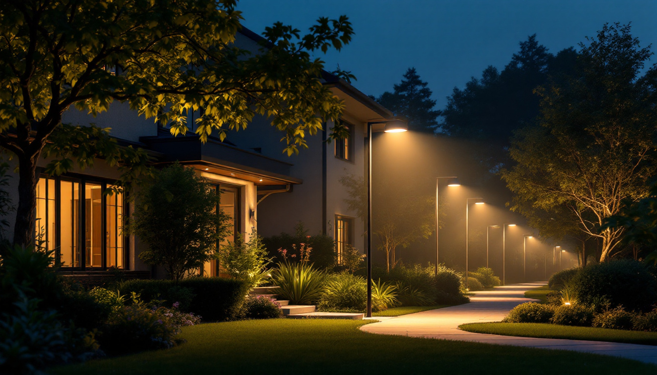 A photograph of a well-lit yard showcasing tall