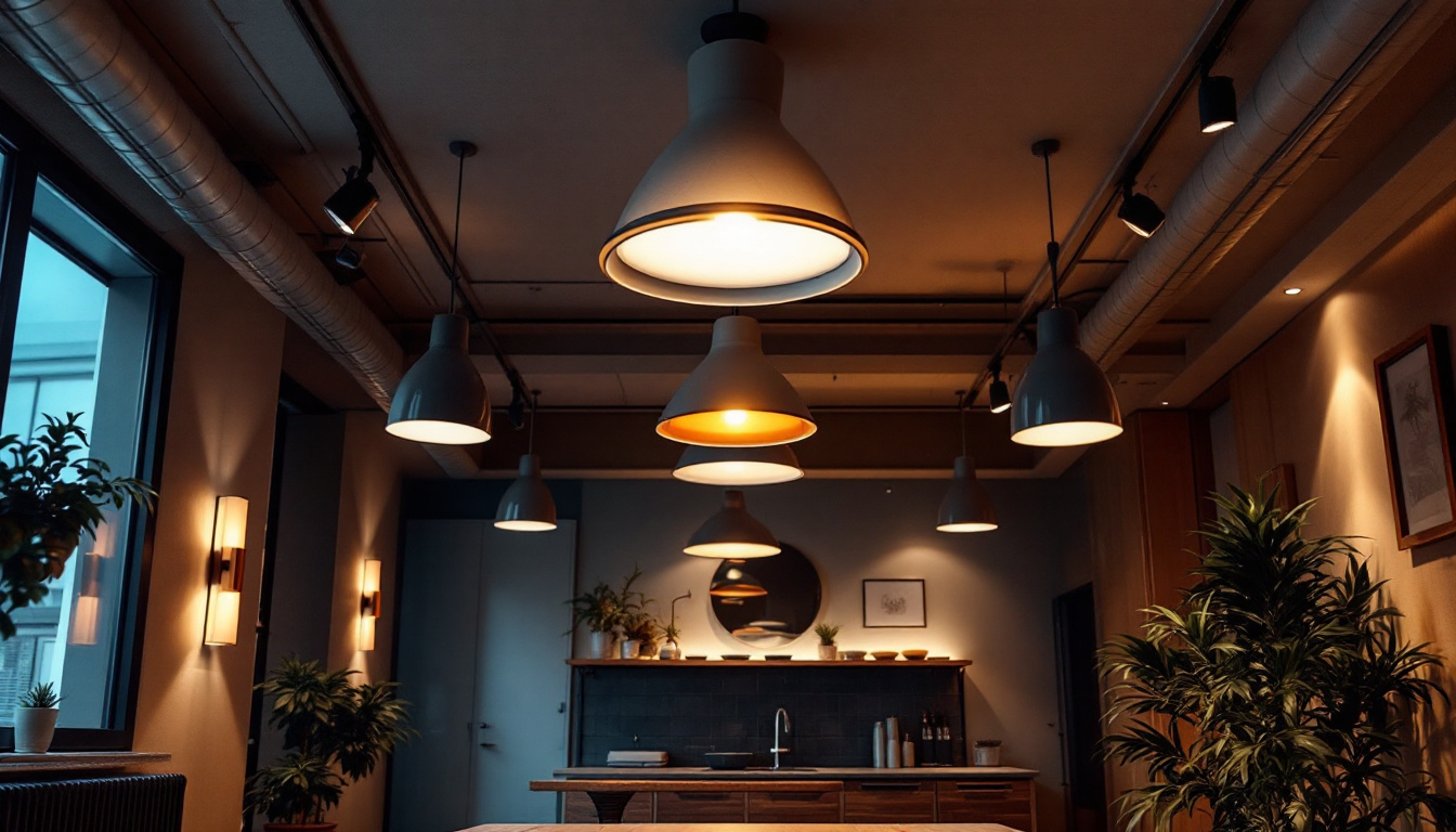 A photograph of a well-lit room featuring various styles of drop ceiling lighting in use