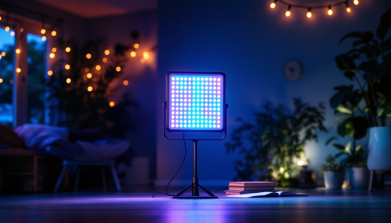 A photograph of a vibrant led light kit in action