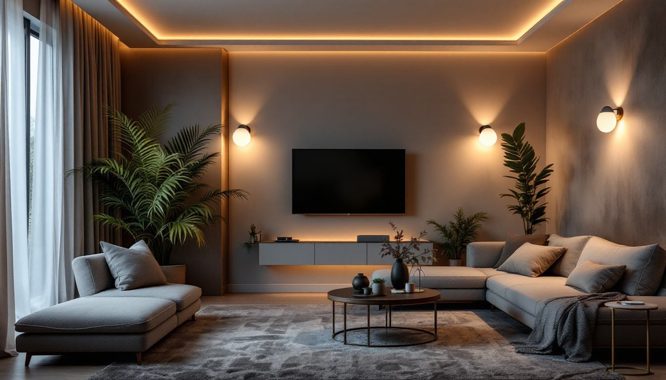 A photograph of a beautifully designed room showcasing various wall led lights in use