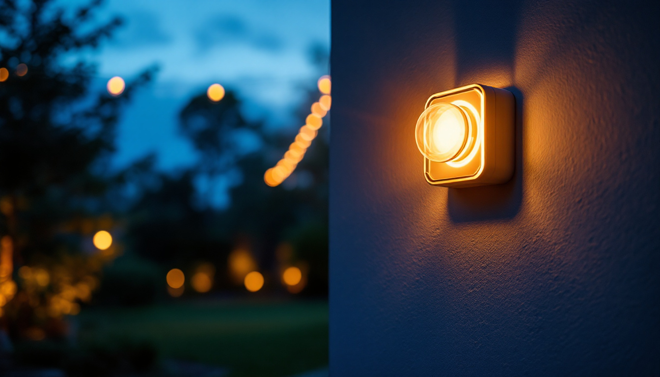 A photograph of a beautifully illuminated outdoor space at dusk