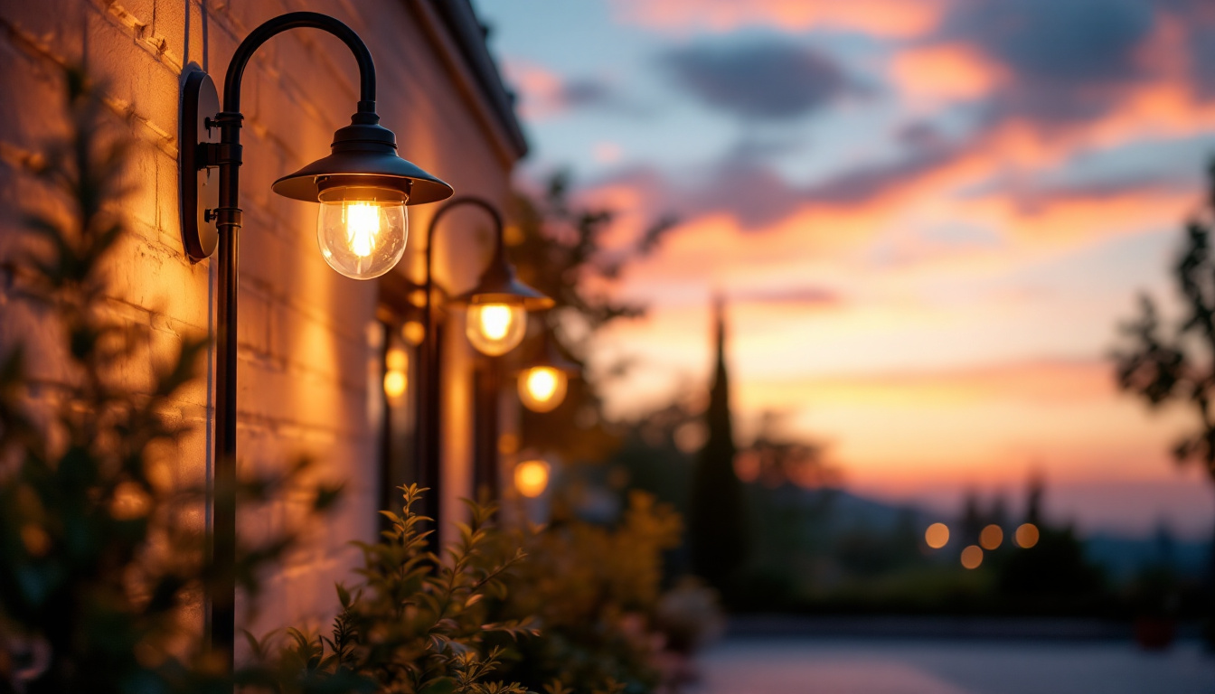 A photograph of a beautifully illuminated outdoor space at dusk