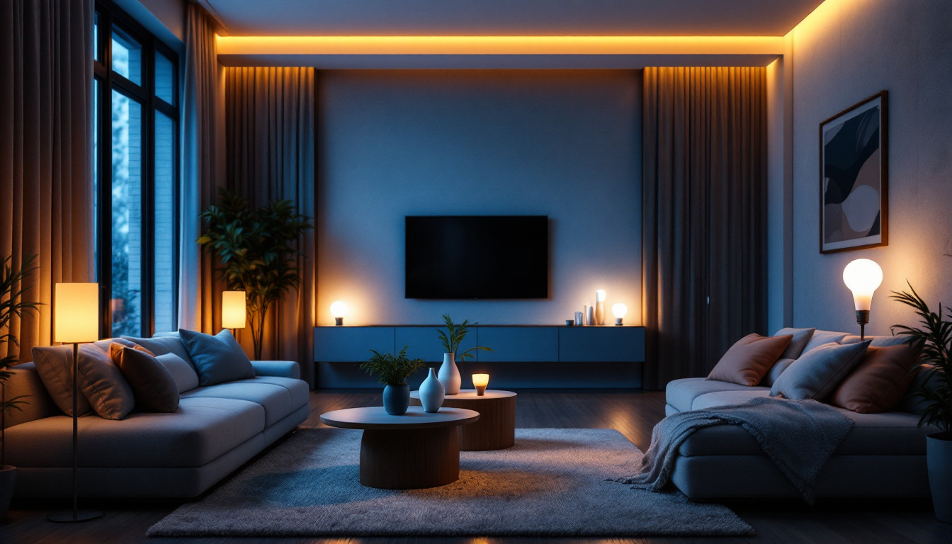 A photograph of a modern living space illuminated by various innovative mr16 bulbs