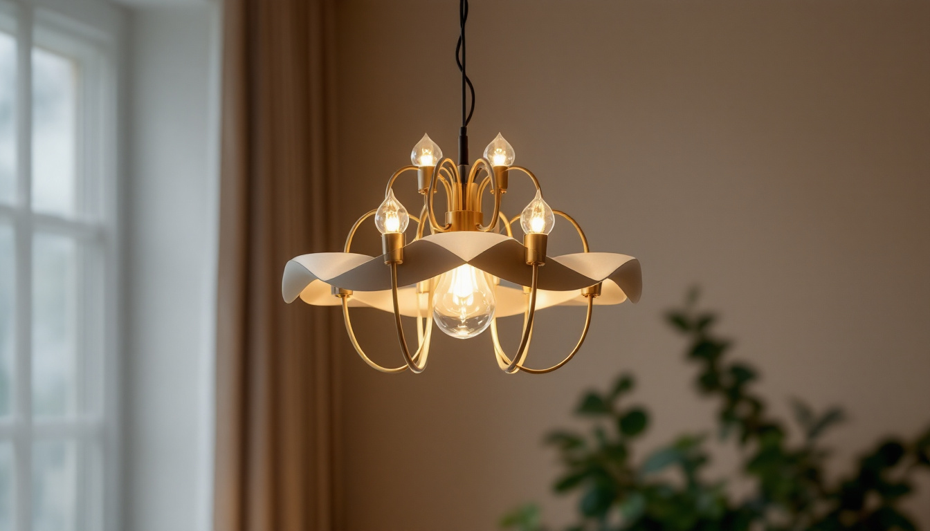 A photograph of capture a photograph of a beautifully designed suspension chandelier