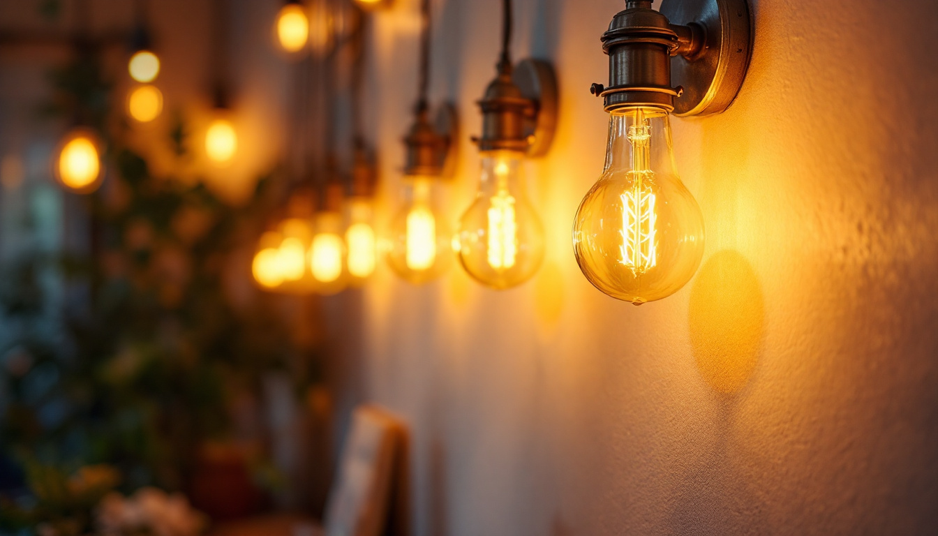 A photograph of a beautifully designed room illuminated by warm led light bulbs