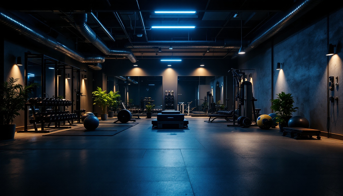 A photograph of a well-lit gym environment showcasing effective lighting techniques